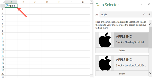 Stocks Data Selector